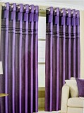 Set Draperii Elegante Faux Silk &amp; Catifea Mov Imperial (2 bucăți) Opace cu inele