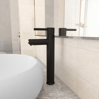 vidaXL Baterie mixer de baie, negru, 12x30 cm 149088 foto