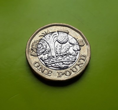 1 Pound 2017 Marea Britanie Lira Anglia foto
