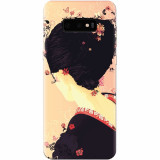 Husa silicon pentru Samsung Galaxy S10 Lite, Japanese Geisha Illustration Cherry Blossom