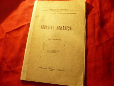 Iosif Popovici - Vocale romanesti - Ed. 1927 , 21 figuri in text , 59 pag foto