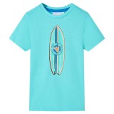 Tricou pentru copii cu m&acirc;neci scurte, turcoaz, 116