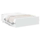 Cumpara ieftin Cadru de pat cu sertare, alb, 120x200 cm, lemn prelucrat