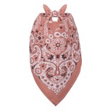 Bandana eșarfă din bumbac cu model Paisley, Nude, 54x54 cm, CMCLASS
