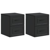 vidaXL Dulap de noapte suspendat 2 pcs Negru 34,5 x 33 x 40 cm 899318