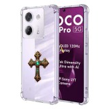 Husa antisoc pentru xiaomi poco m7 pro 5g - airbag tpu, col&Egrave;uri ranforsate - cross smarald