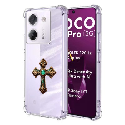 Husa antisoc pentru xiaomi poco m7 pro 5g - airbag tpu, col&amp;Egrave;uri ranforsate - cross smarald foto