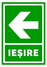 Semn de iesire cu sageata in stanga foto