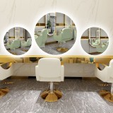 Consolă de coafură, frizerie și cosmetică, cu oglindă LED rotundă 60x60 PRO