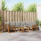 vidaXL Set de canapele de exterior 8 pcs Gri natural și deschis 3366144