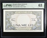 Bancnota 1000 Lei 1943 Martie, PMG 63 UNC, Bancnote Romanesti, Colectie