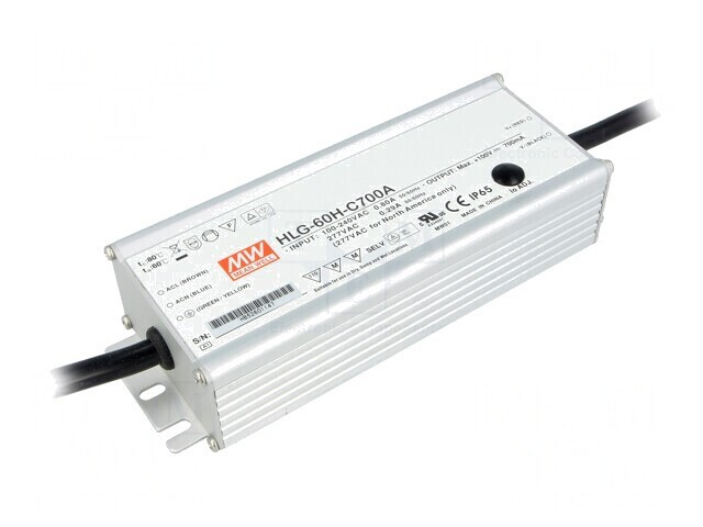 Alimentator LED 70W 90-305VAC HLG-60H-C700A