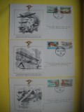 HOPCT PLIC FDC S NR 1016 SET 3 FDC TURKS / COICOS ISLANDS -ISTORIA AVIATIEI -FAI -FEDERATIA AERONAUTICA INTERNATIONALA 1978-AVION / AVIATIE