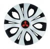 Set 4 Capace Roti Top Gri-Negru R15, Compatibil Cu Mitsubishi, Autohelix MSA