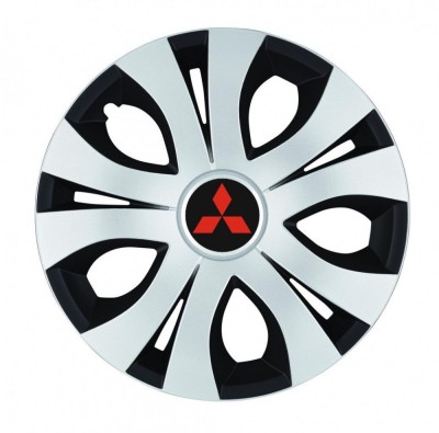 Set 4 Capace Roti Top Gri-Negru R15, Compatibil Cu Mitsubishi foto