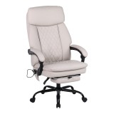 Cumpara ieftin Scaun de birou pentru director cu masaj Sedici, Bej, 72x63x115-123 cm
