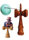 Cumpara ieftin Kendama din lemn natural, Bila lemn + Sticker Waterproof USA pentru telefon, 147KD