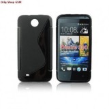 Husa Silicon S-Line Neagra HTC Desire 300 Protectie Spate Flexibila