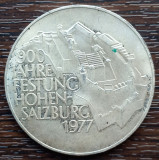 (A899) MONEDA DIN ARGINT AUSTRIA - 100 SCHILLING 1977, 900 JAHRE HOHEN-SALZBURG