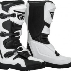 Cizme Piele Moto Fly Maverik Racing Negru / Alb Marimea 9 FLY 364-67509