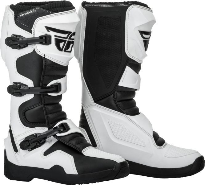 Cizme Piele Moto Fly Maverik Racing Negru / Alb Marimea 11 FLY 364-67511