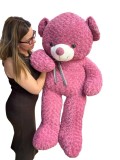 Ursulet de plus roz fucsia 130 cm cu funda decorativa, cadou urias si pufos