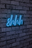 Decoratiune luminoasa LED, Shhh, Benzi flexibile de neon, DC 12 V, Albastru, Neon Graph