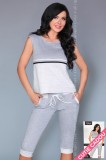 Cumpara ieftin Compleu Dama Lejer Gri, Maiou &amp; Pantaloni Trei Sferturi Livia Corsetti, Bumbac &amp; Poliester, Buzunare Laterale