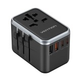 Adaptor priza EU la US, UK, AUS, 2xUSB, 2xUSB-C, Vention, FJFB0