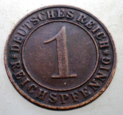 B.201 GERMANIA WEIMAR 1 REICHSPFENNIG 1934 D foto
