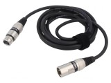 Cablu XLR 3 Pin Masculin Feminin 3m Negru