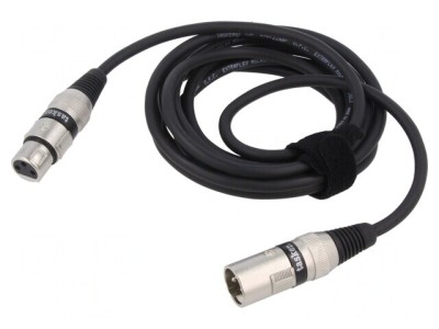 Cablu XLR 3 Pin Masculin Feminin 3m Negru foto