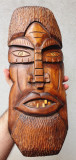 Cumpara ieftin Masca africana vintage hand made deosebita, lemn greu abanos sau santal, 45x18cm