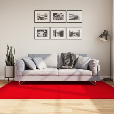 vidaXL Covor HUARTE, fir scurt, moale și lavabil, roșu, 140x200 cm foto