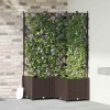 VidaXL Jardiniere de grădină cu spalier, 3 buc., maro, 80x80x143 cm