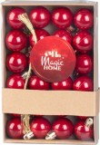 Set 24 globuri rosii MagicHome pentru bradul de Craciun, 3 cm