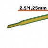 Tub termocontractibil galben-verde 2.5 mm/ 1.25 mm 0.5m