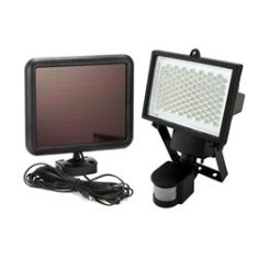 Proiector solar, senzor de mișcare, 120 LED-uri, aluminiu, negru, 19.2x9.5x26.8 cm