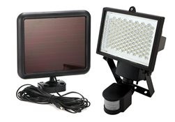 Proiector solar, senzor de mișcare, 120 LED-uri, aluminiu, negru, 19.2x9.5x26.8 cm foto