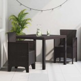 VidaXL Set de Masă pentru Grădină 3 pcs Maro 100 x 100 x 73 cm