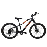 Cumpara ieftin Bicicleta pentru copii Prophete 24 inch, 8 viteze, negru-portocaliu