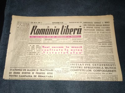 ZIARUL ROMANIA LIBERA 20 FEBRUARIE 1949 foto