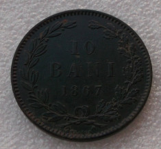 G5. ROMANIA 10 BANI 1867 HEATON detalii clare ** foto