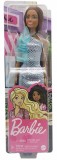 Papusa barbie tinute stralucitoare satena cu rochita blue, Mattel