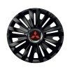 Set 4 capace roti Negre Cu Inel Cromat Royal R15 Compatibil Cu Mitsubishi, Autohelix MSA