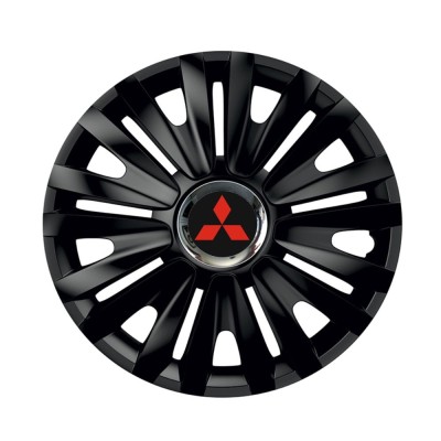 Set 4 capace roti Negre Cu Inel Cromat Royal R15 Compatibil Cu Mitsubishi foto