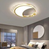 Lustră LED Marco cu Telecomandă, 51W, Dimabilă, Auriu, Metal, Acril și Sticlă, 3000K/4000K/6000K