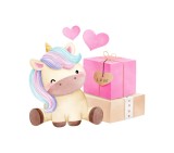Cumpara ieftin Sticker decorativ Unicorn, Roz, 62 cm, 5370ST, Oem