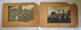 2x fotografie pe carton clase de elevi clasa scoala 1933 si 1936 elevi in banci