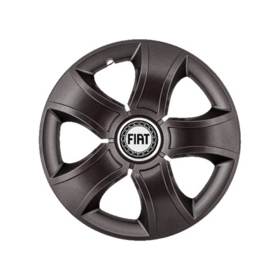 Set 4 Capace Roti 15 inchi (R15) Bis Negru, Compatibile Cu Fiat foto